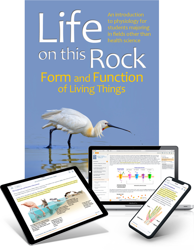 LOTR: Form and Function of Living Things - trubook cover image with iPad and laptop